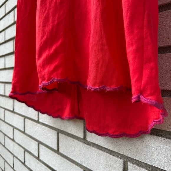 Pomander Place Parker Dress Poppy Red Puff Sleeve Smocked Cotton Blend - Picture 9 of 13